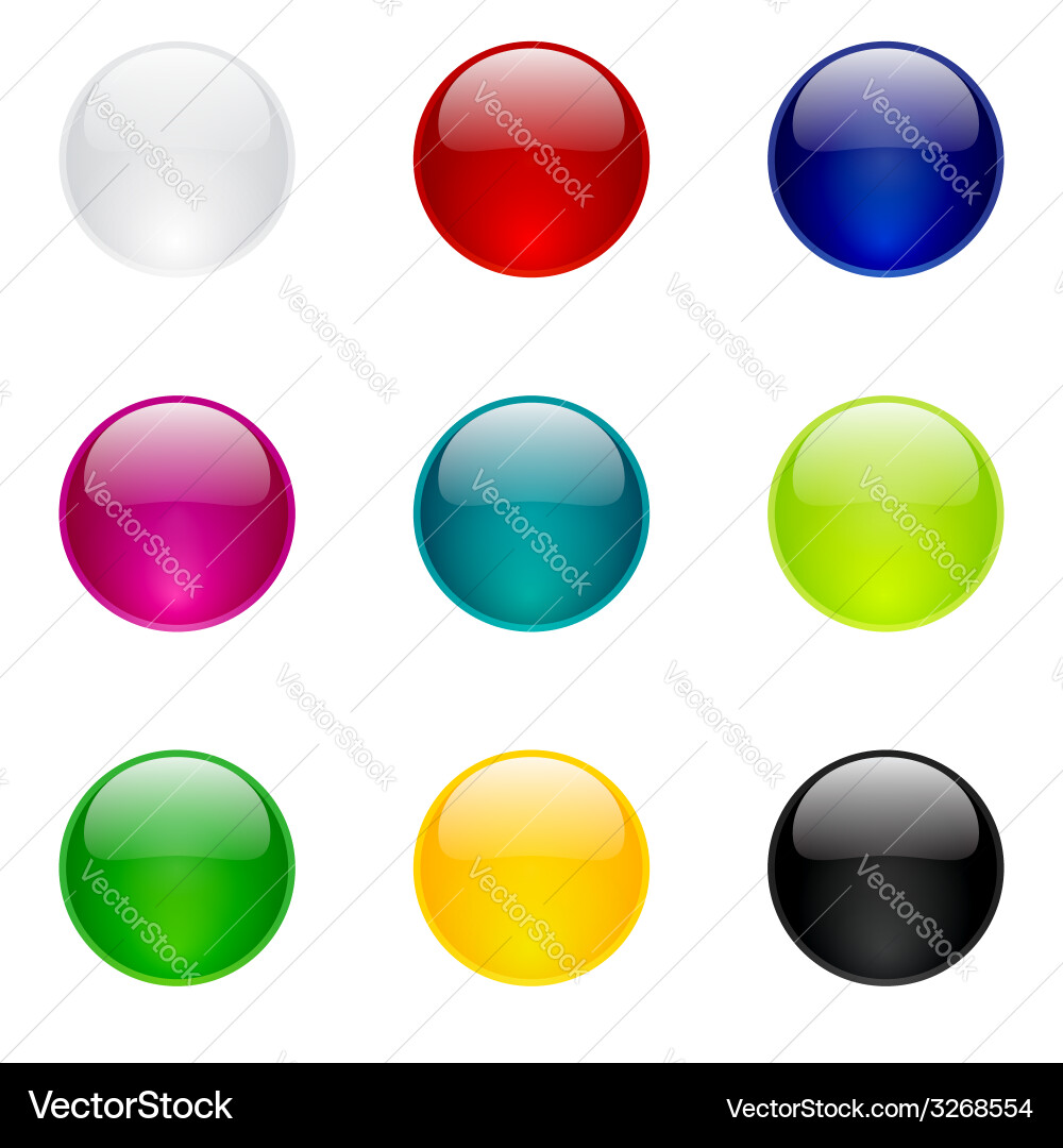 Glossy Round Buttons Vector Image