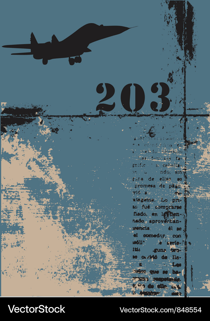 Grunge Airplane Silhouette Vector Image