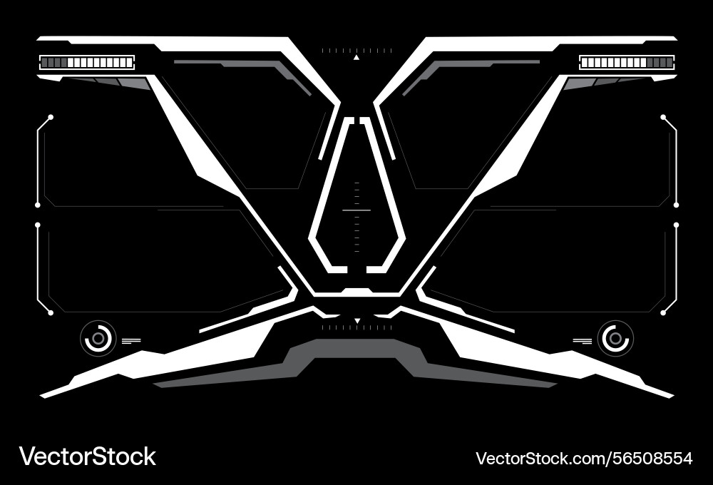 Hud sci-fi interface screen view white circular vector image