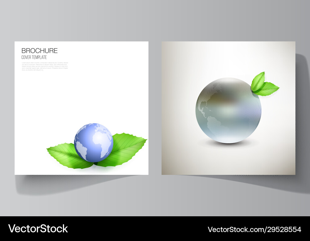 Layout two square format covers design Vector Image