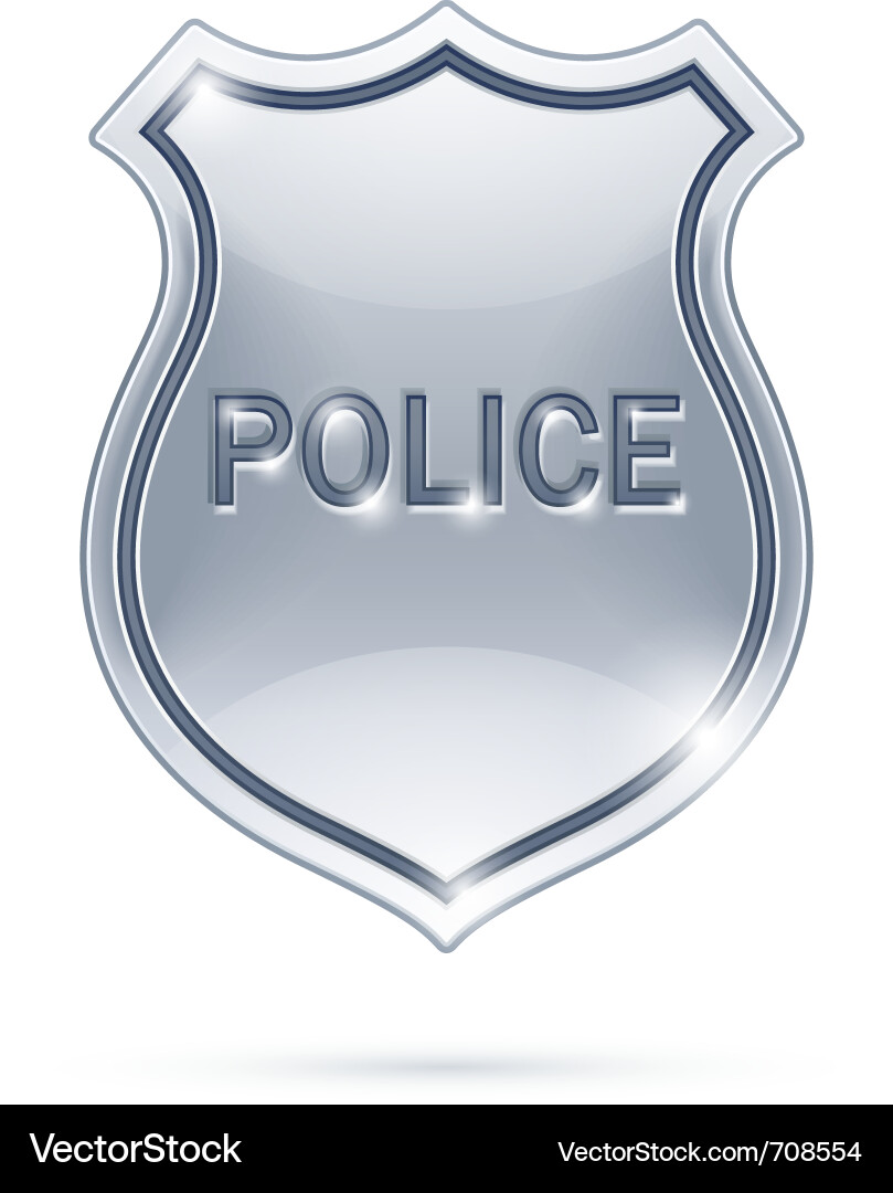 Metallic Police Badge Vector Image