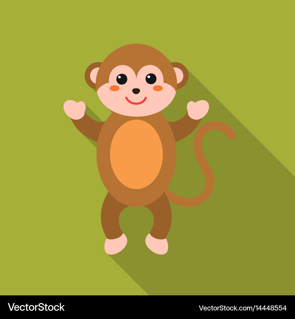 Monkey flat icon for web and mobile vector image