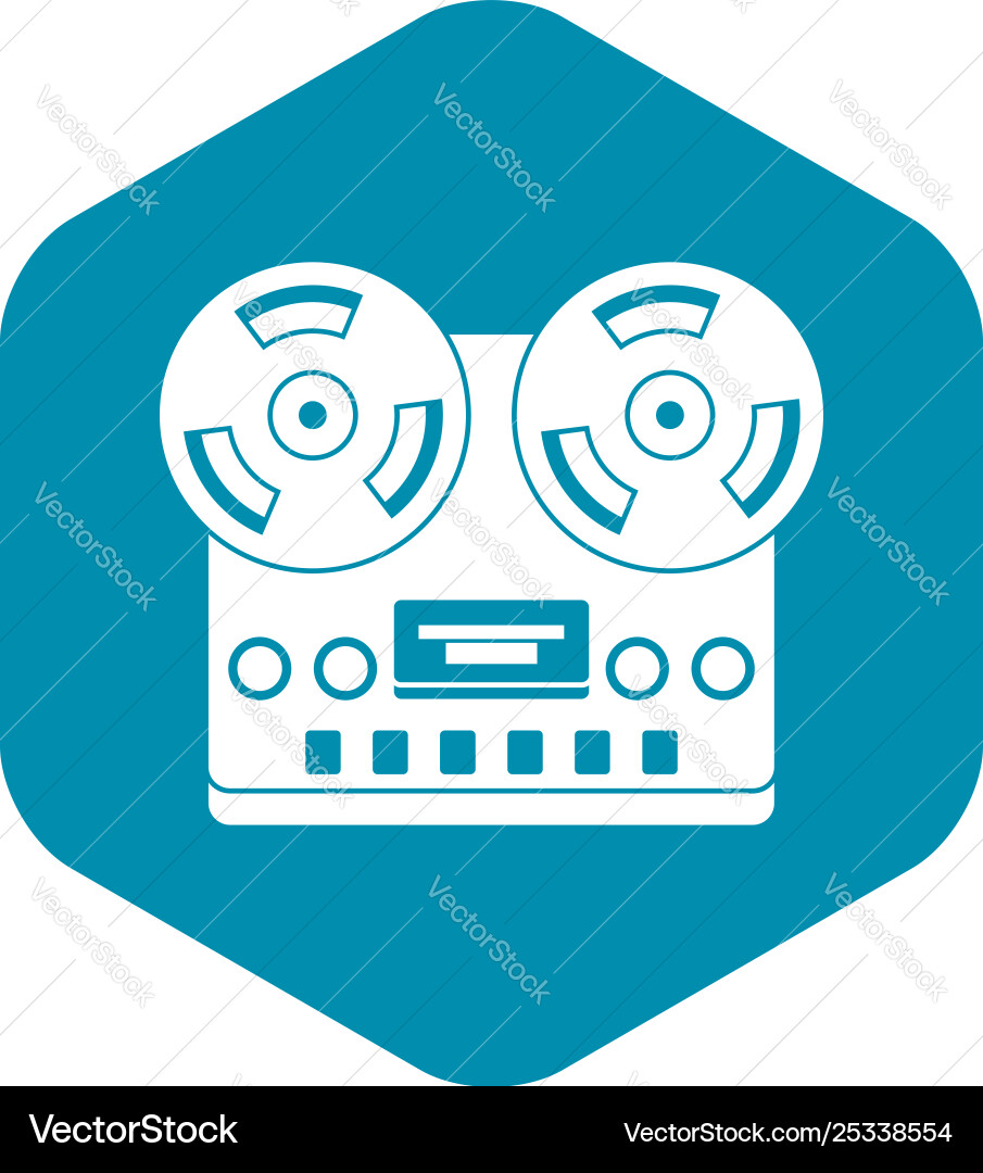Retro tape recorder icon simple style Retro tape recorder icon simple style vector image