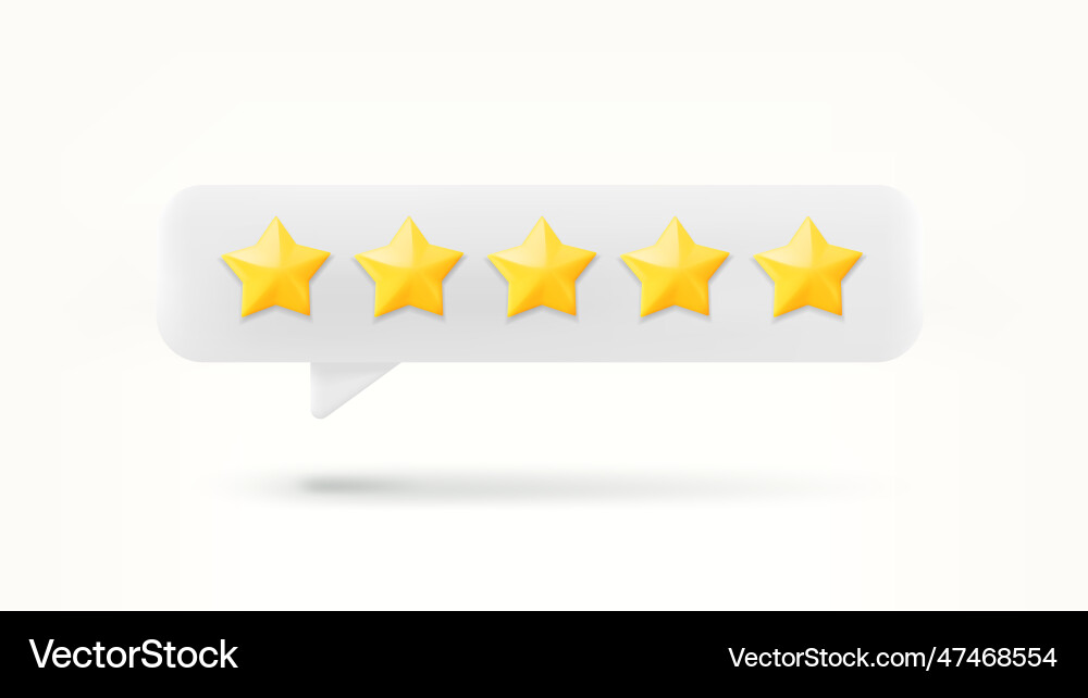 Speech bubble with rating stars feedback concept vector image