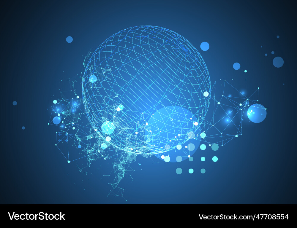 Sphere theme with connected lines in technology Sphere theme with connected lines in technology vector image