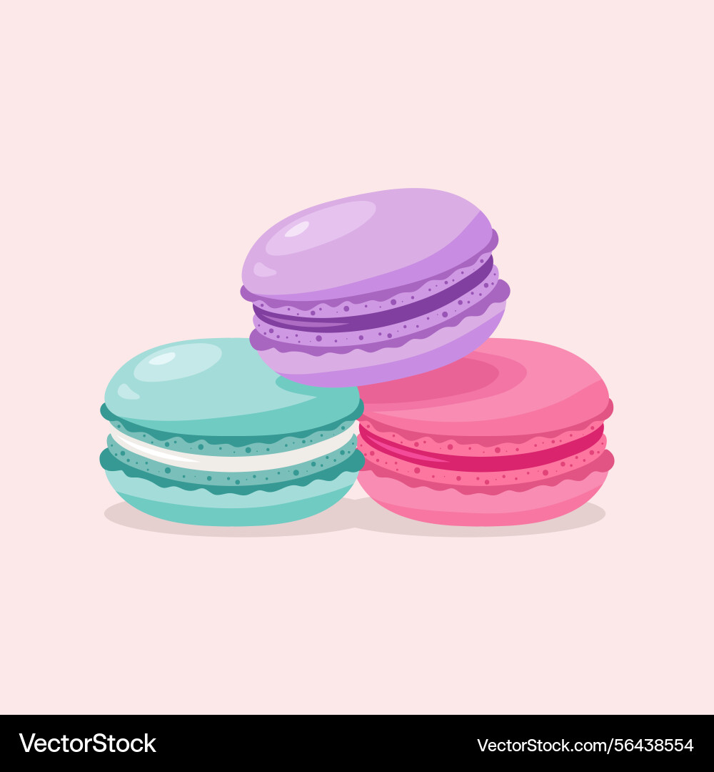 Stack of colorful sweet macarons different Vector Image