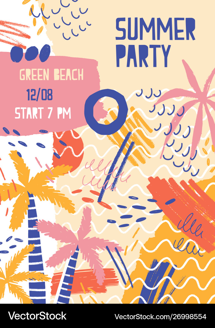 Summer festival poster template musical Summer festival poster template musical vector image