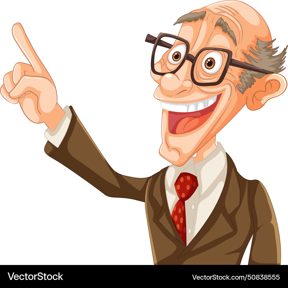Animated professor character gesturing Vector Image