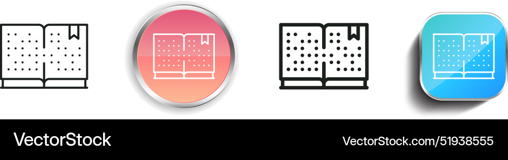 Braille icon thin linear regular and button style Vector Image