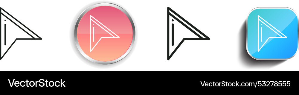 Cursor icon thin linear regular and button style Cursor icon thin linear regular and button style vector image