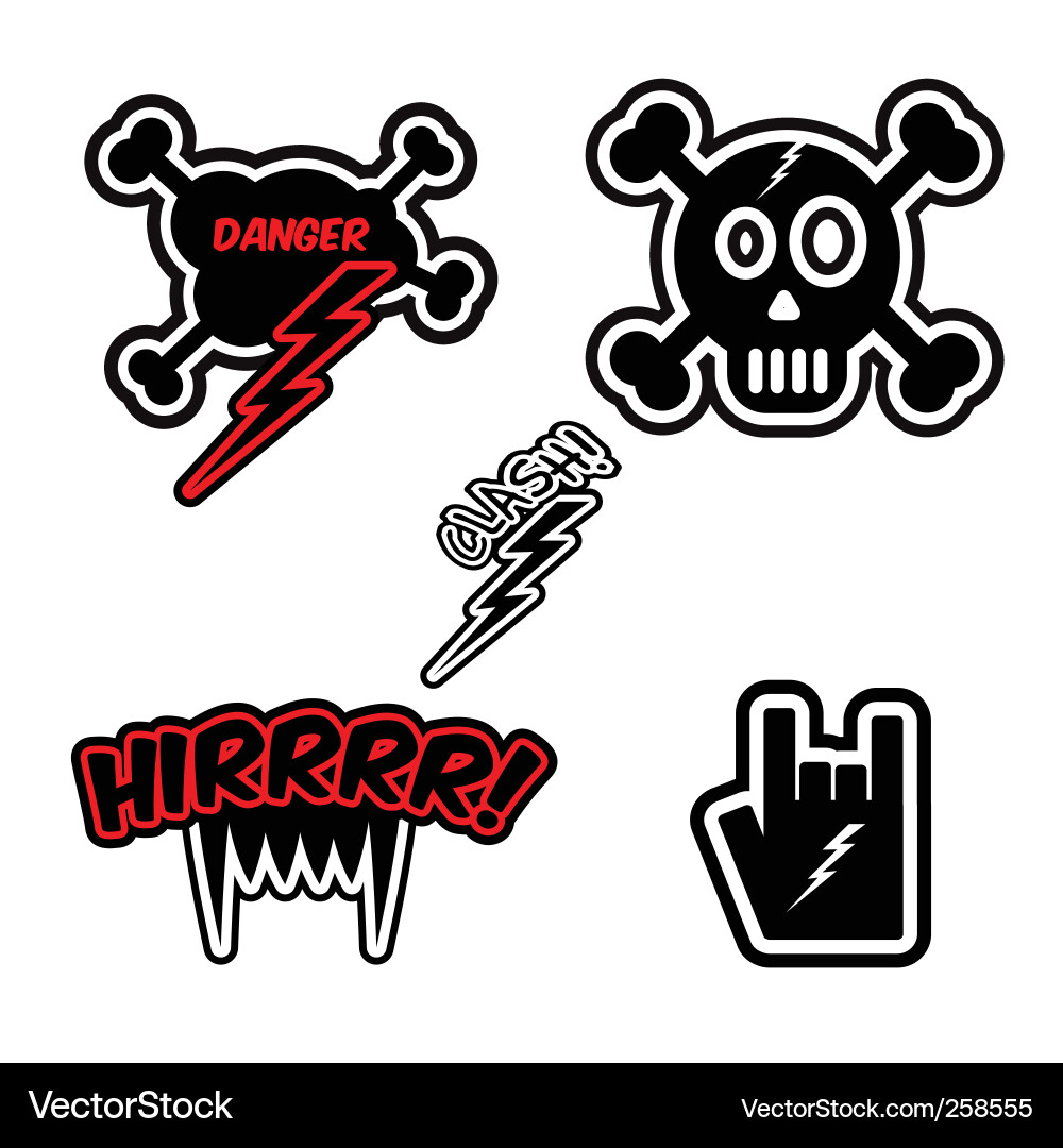 Dark Comic Symbols Vector Image