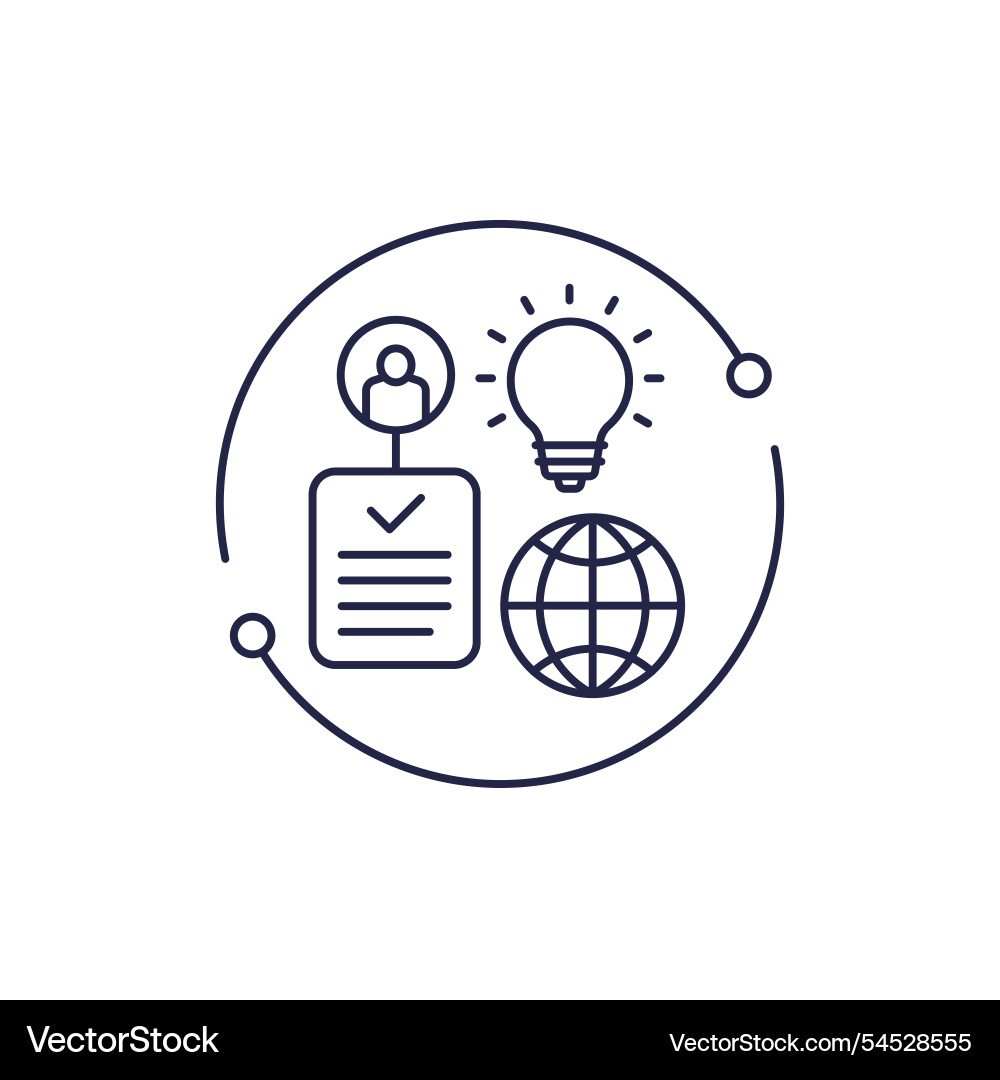 Global patent icon in line style Global patent icon in line style vector image