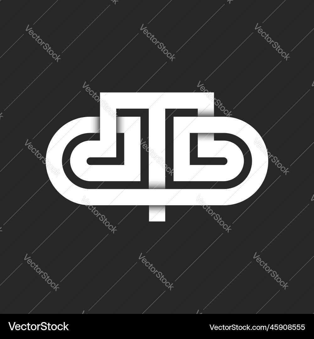 Initials letters dtb logo monogram linked three Initials letters dtb logo monogram linked three vector image