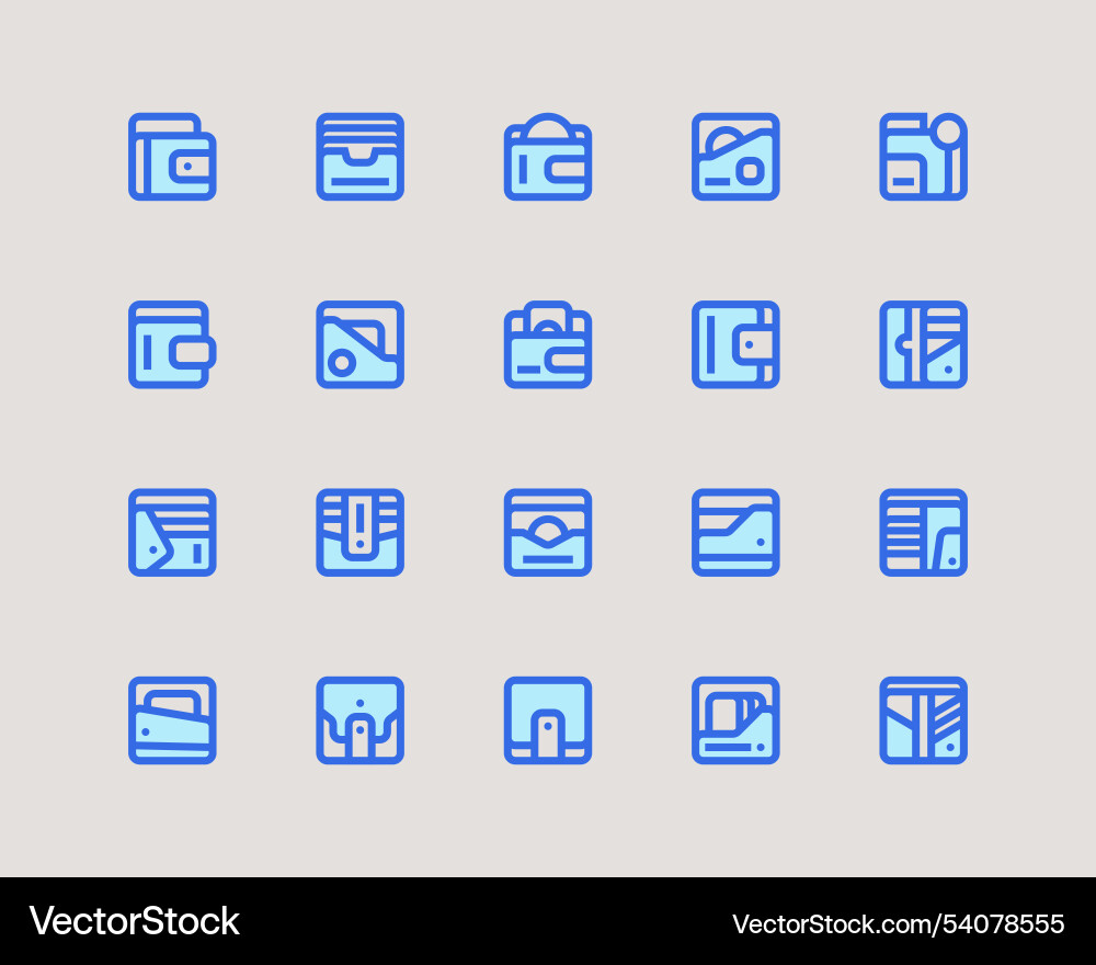 Simple set of wallet related line icons contains Simple set of wallet related line icons contains Vector Image
