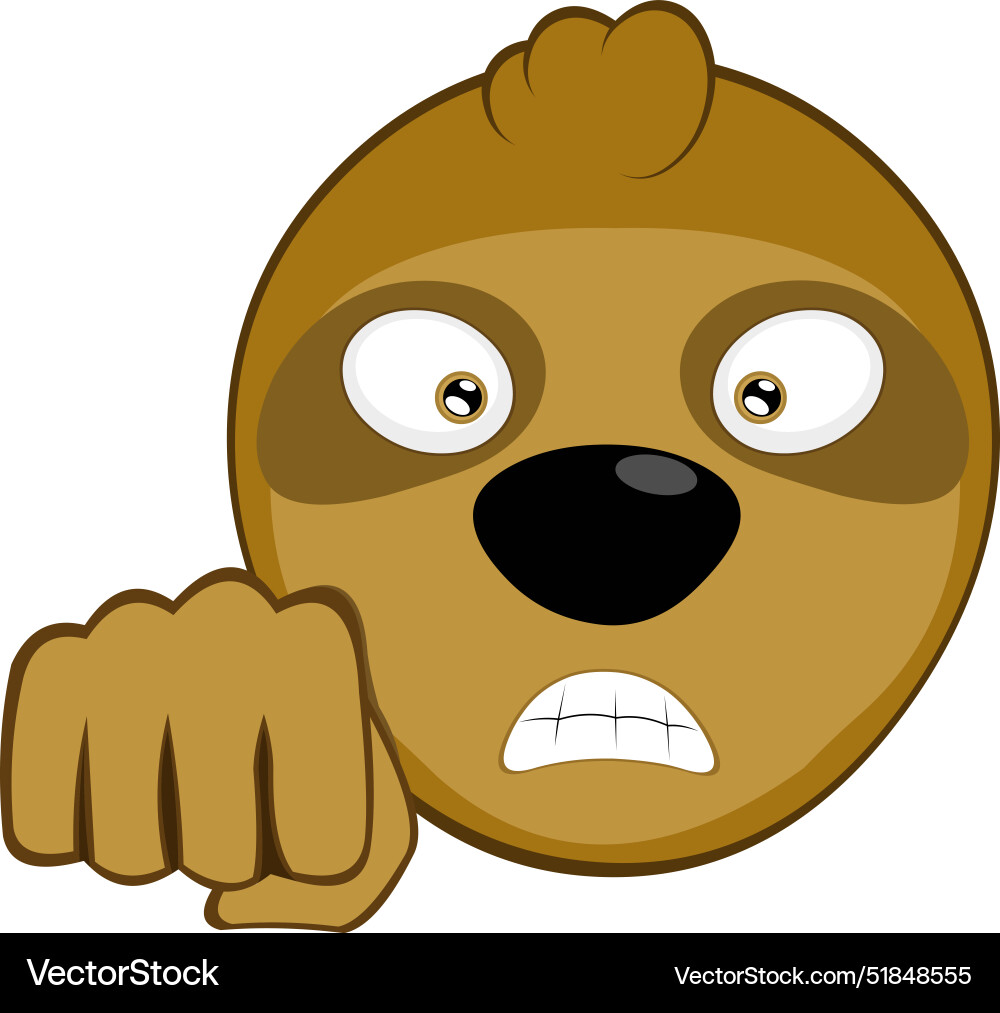 Sloth head character hand fist bump Sloth head character hand fist bump vector image
