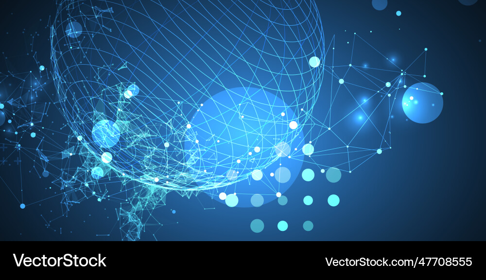 Sphere theme with connected lines in technology Sphere theme with connected lines in technology vector image