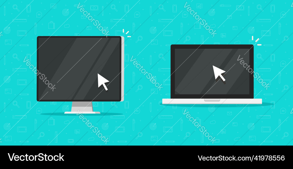 Computer pc laptop screen with mouse cursor vector image