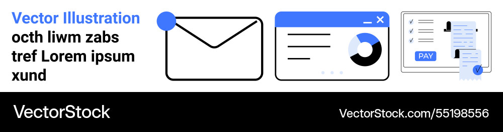 Email notification data dashboard and online Email notification data dashboard and online vector image