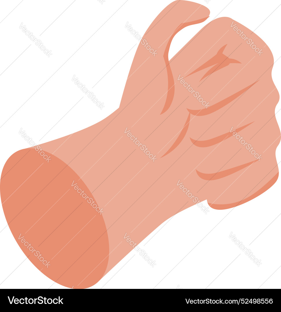 Hand gesture showing thumb between index Vector Image