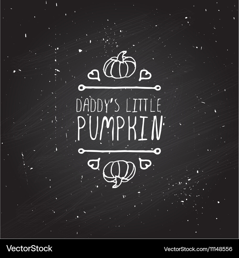 Handdrawn autumn element with text Vector Image