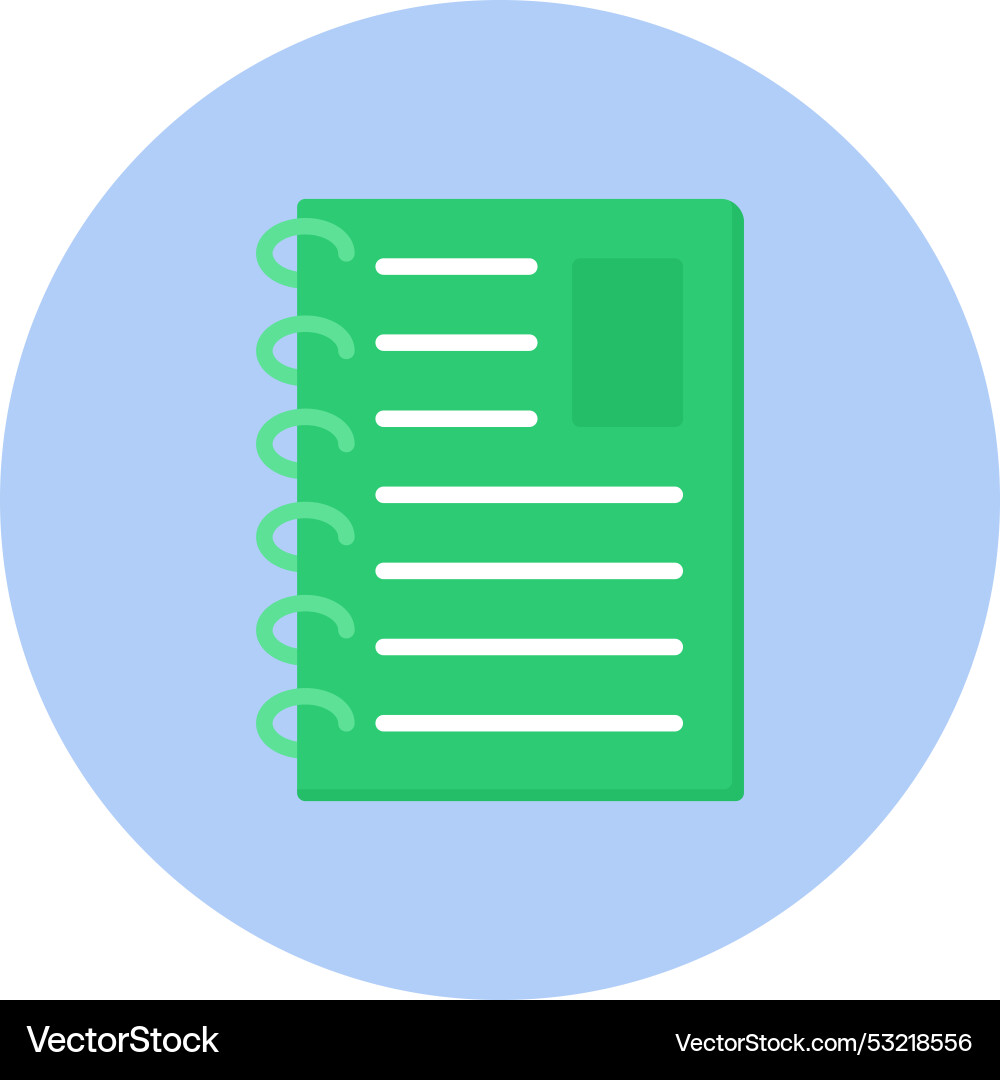 Notebook flat circle icon Vector Image