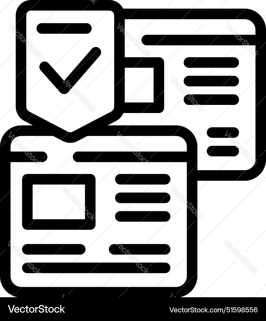 Secure webpage receiving validation with check Secure webpage receiving validation with check vector image