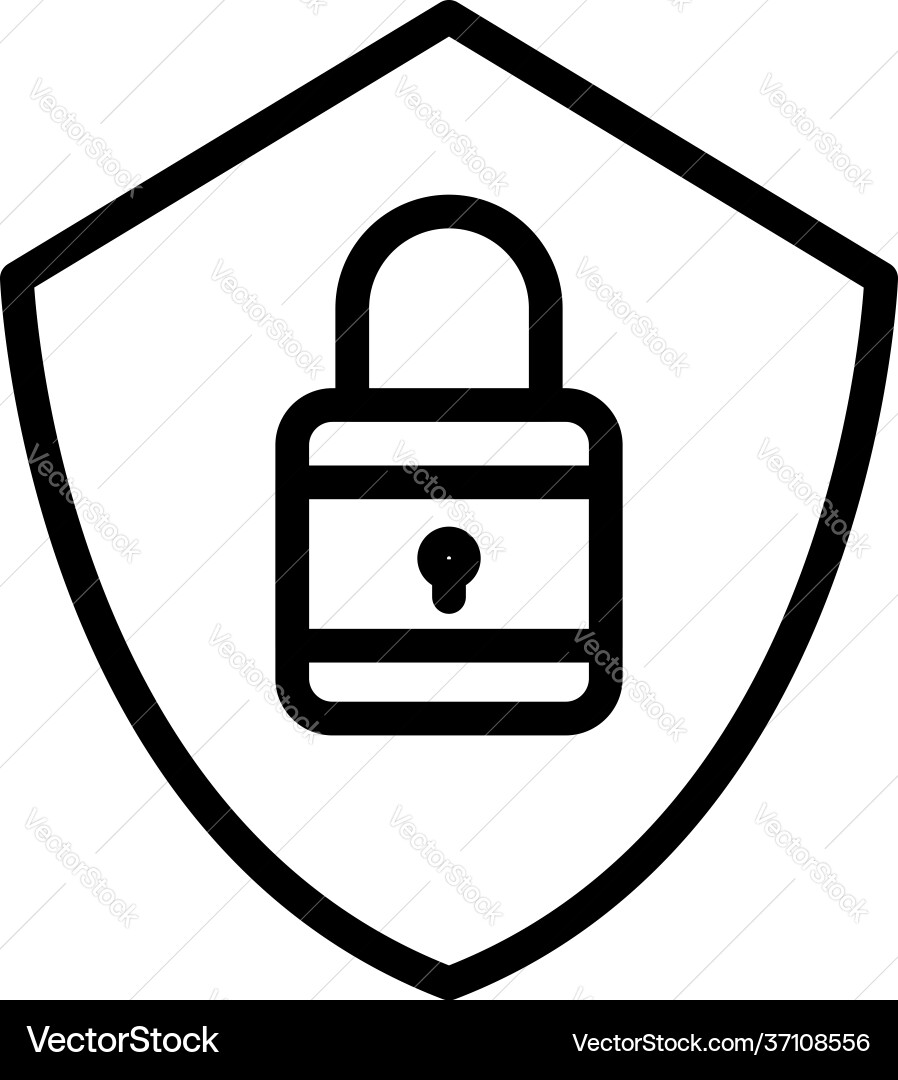Shield cipher icon outline style Shield cipher icon outline style vector image