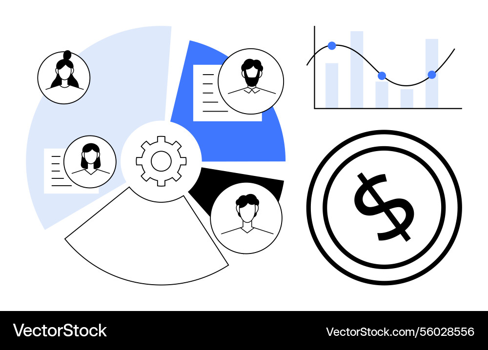 Team collaboration workflow automation Vector Image