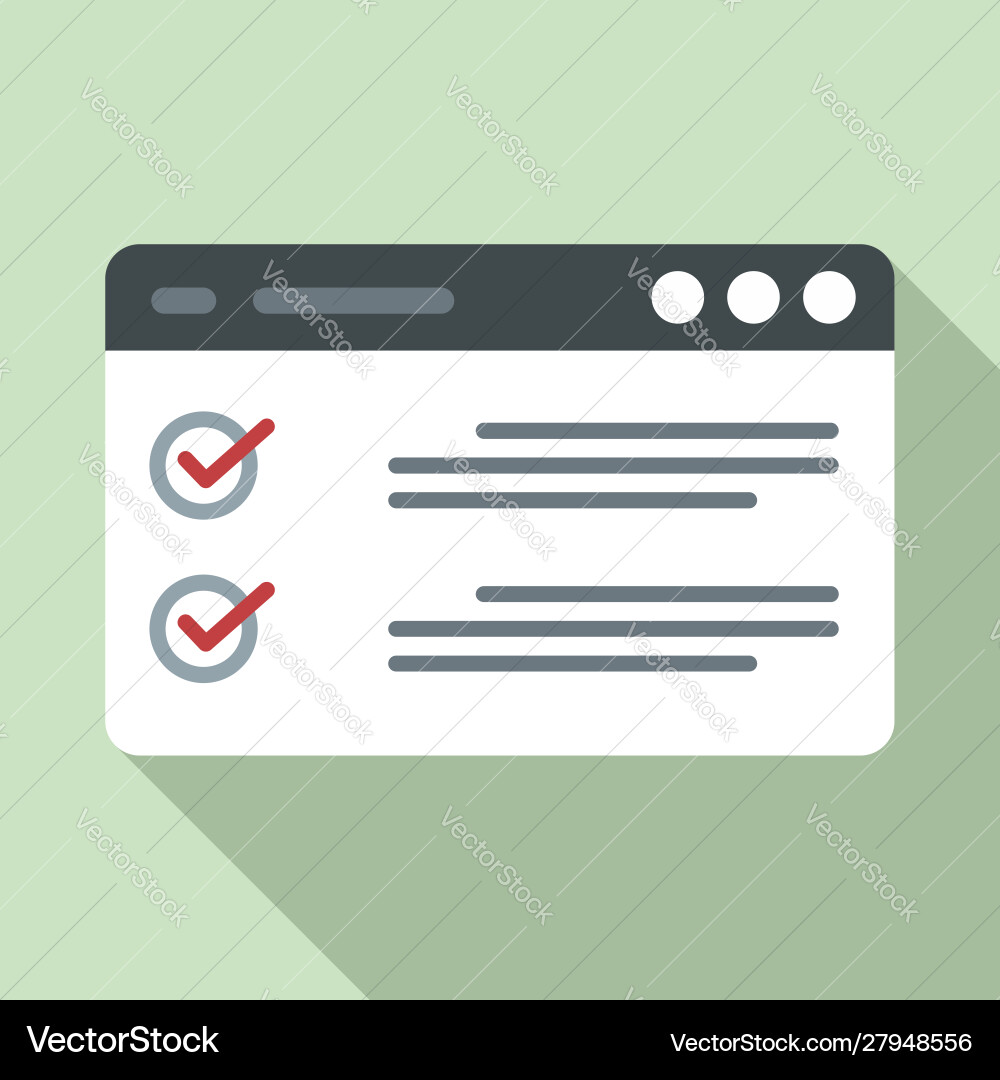 Web checklist icon flat style Vector Image