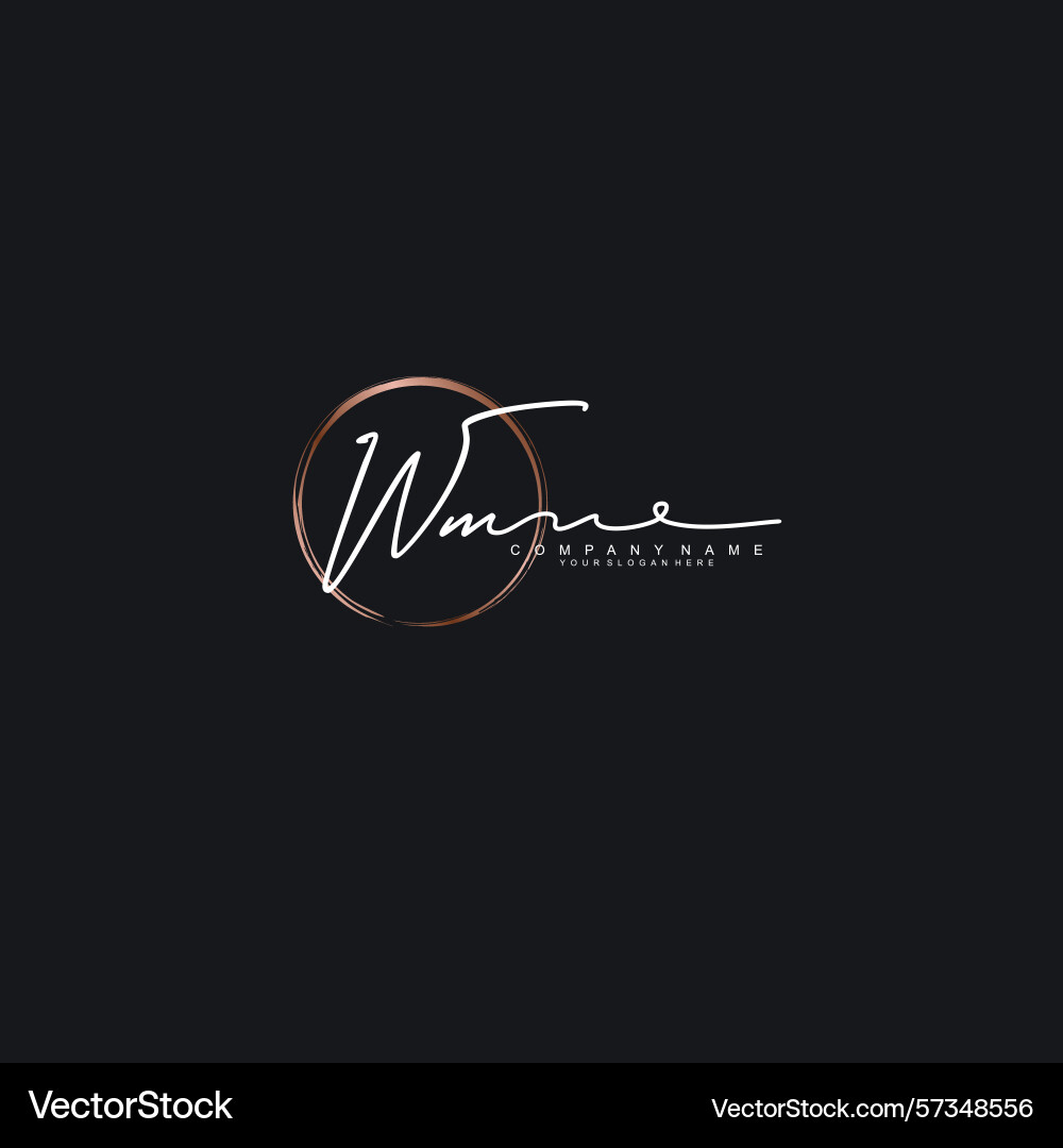 Wm minimalist signature logo design collection Vector Image
