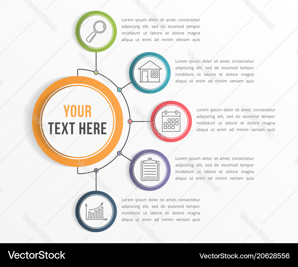 Workflow Diagram Template - 5 Steps vector image