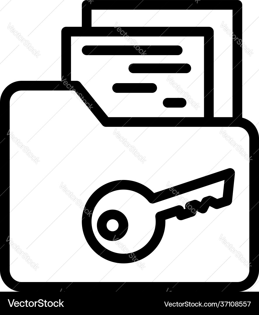 Cipher folder icon outline style Cipher folder icon outline style Vector Image