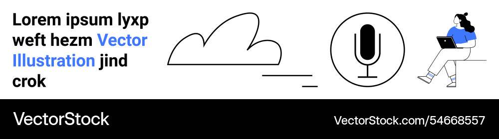 Cloud computing and remote work concept Vector Image