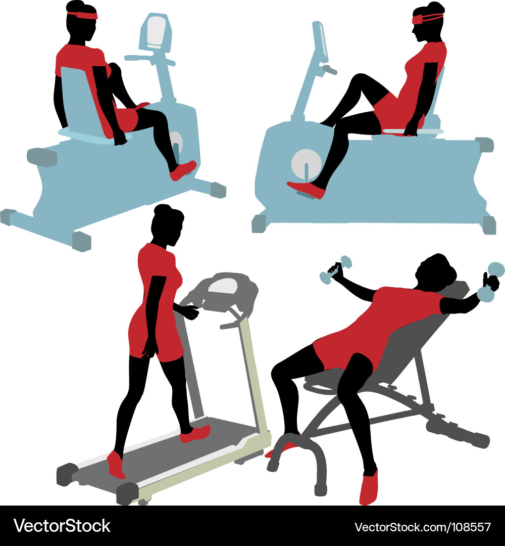 Fitness Workout Machines Vector Image