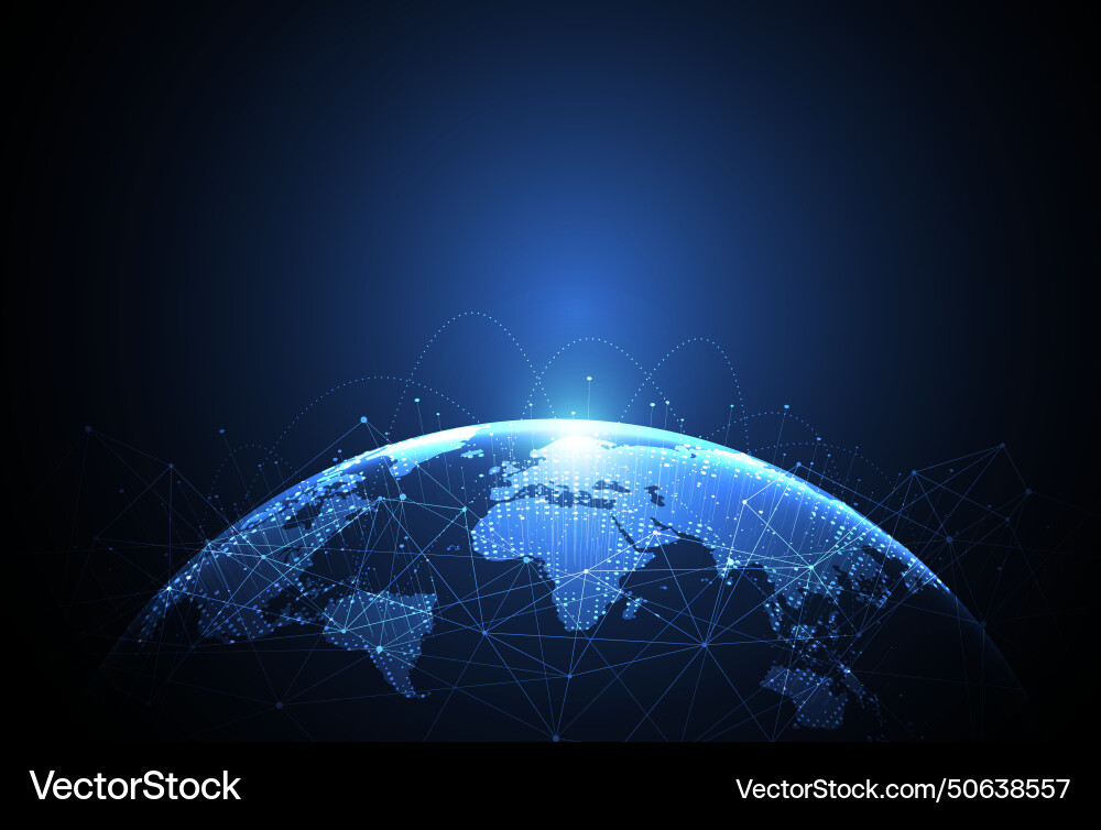 Global network connection world map point Global network connection world map point Vector Image