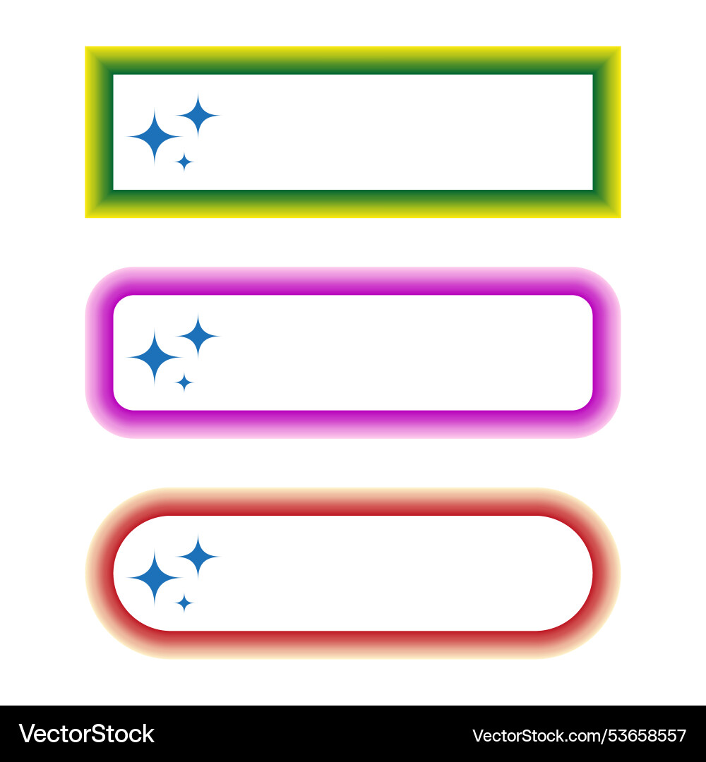 Gradient frame icons colorful rectangular borders Gradient frame icons colorful rectangular borders vector image