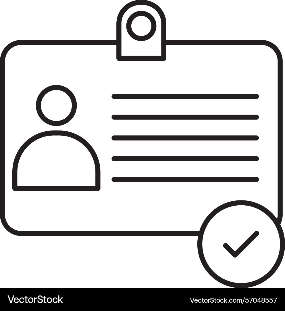 Identity verification line icon design vector image