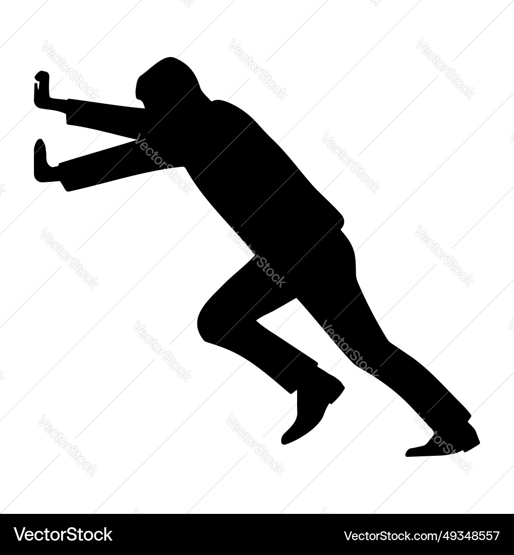 Man in Dynamic Pose Silhouette Vector Image