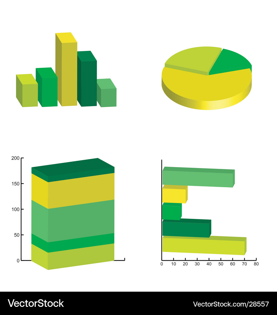 Pie Chart Data Visualization Vector Image