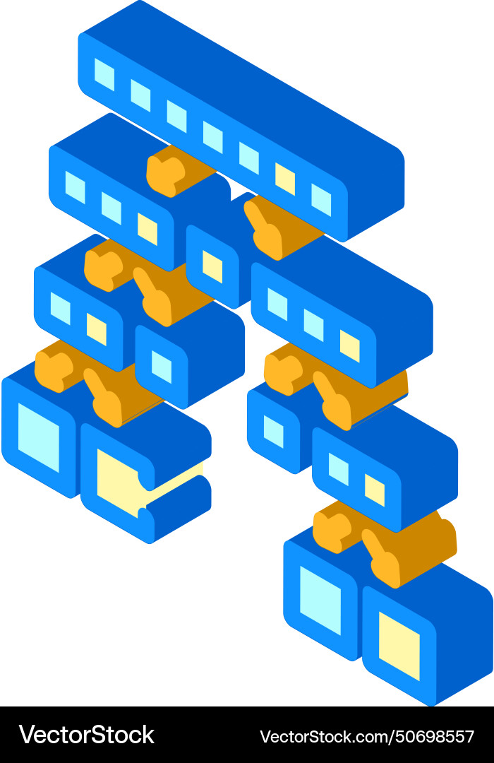 Quicksort Algorithmus isometrisches Icon Quicksort Algorithmus isometrisches Icon vektorbild