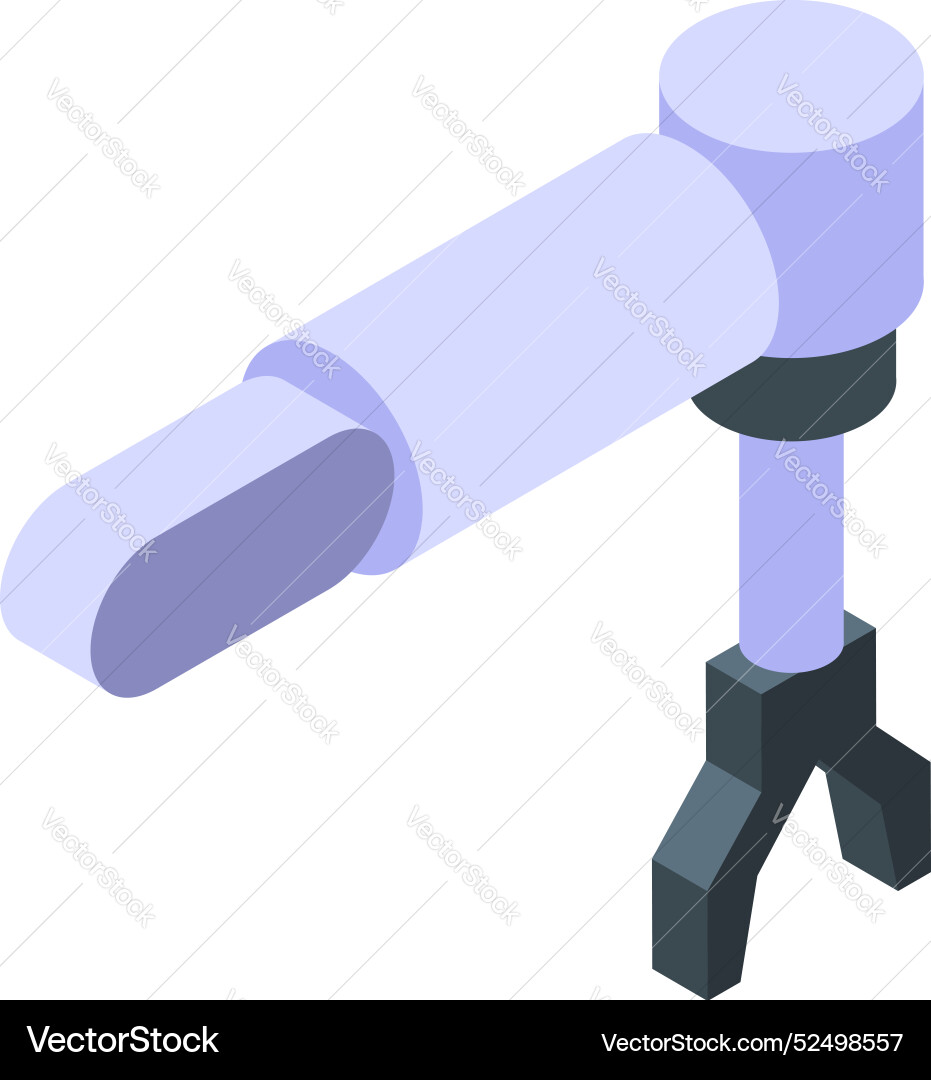 Robotic arm picking up object in modern factory Robotic arm picking up object in modern factory vector image
