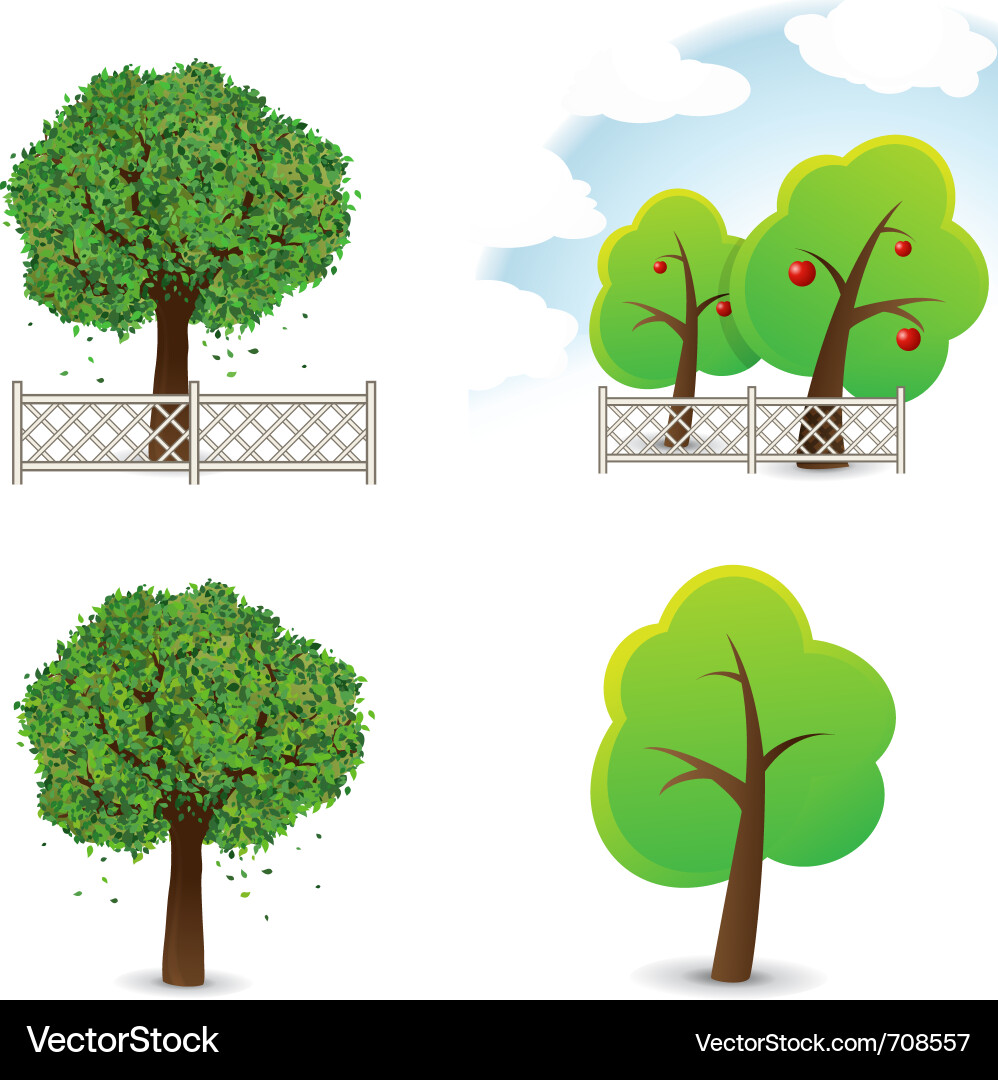 Trees collection vector image