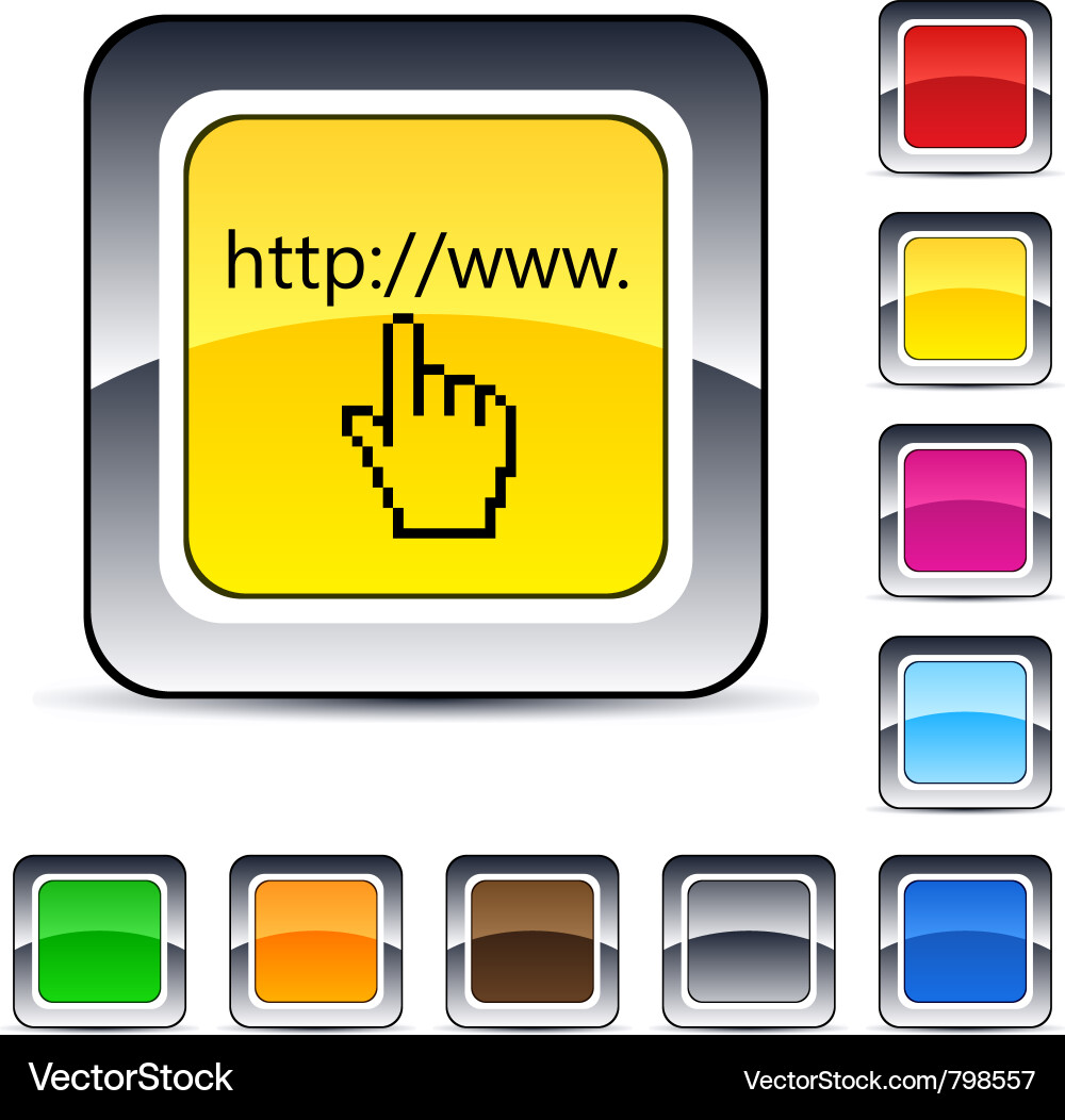 Www click square button Vector Image