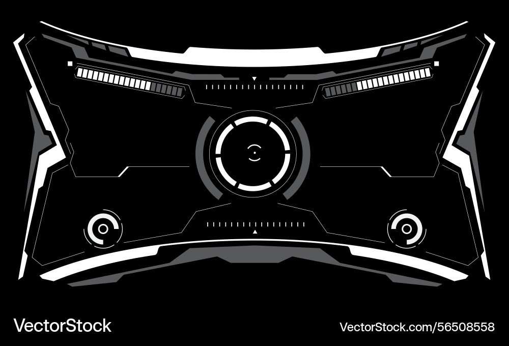 Hud sci-fi interface screen view white circular Vector Image
