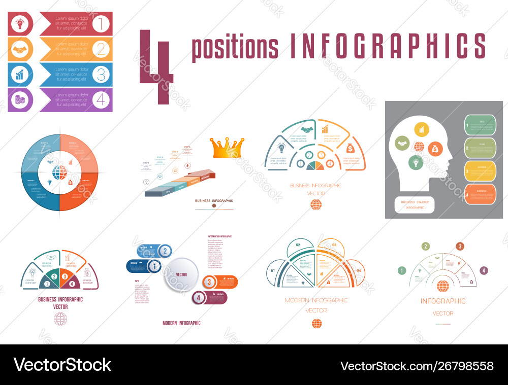 Infographic Element Set - Cycles & Processes Vector Image
