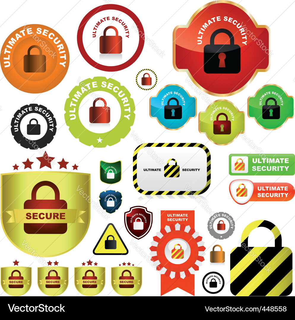 Lock Icon Set - Security Collection Vector Image