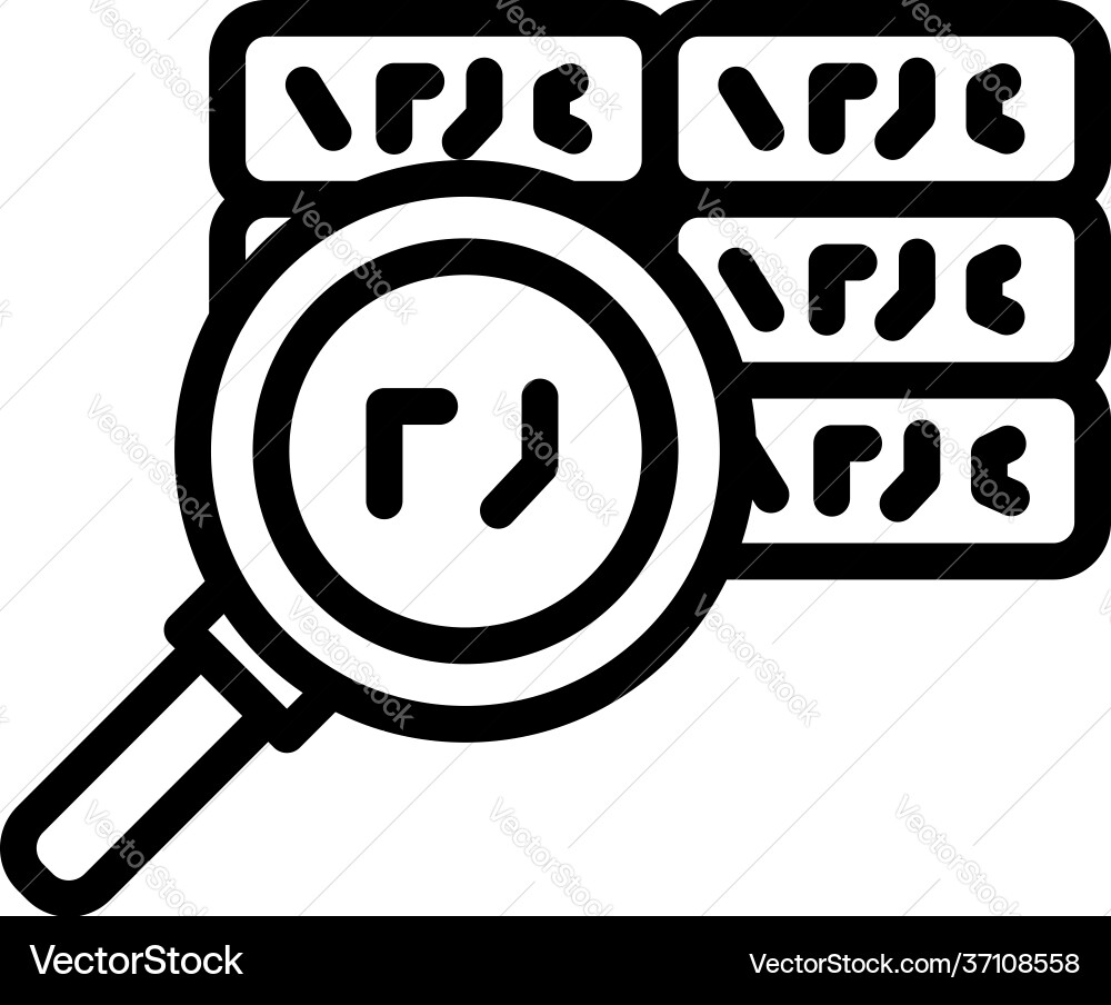 Magnifying cipher icon outline style Magnifying cipher icon outline style vector image