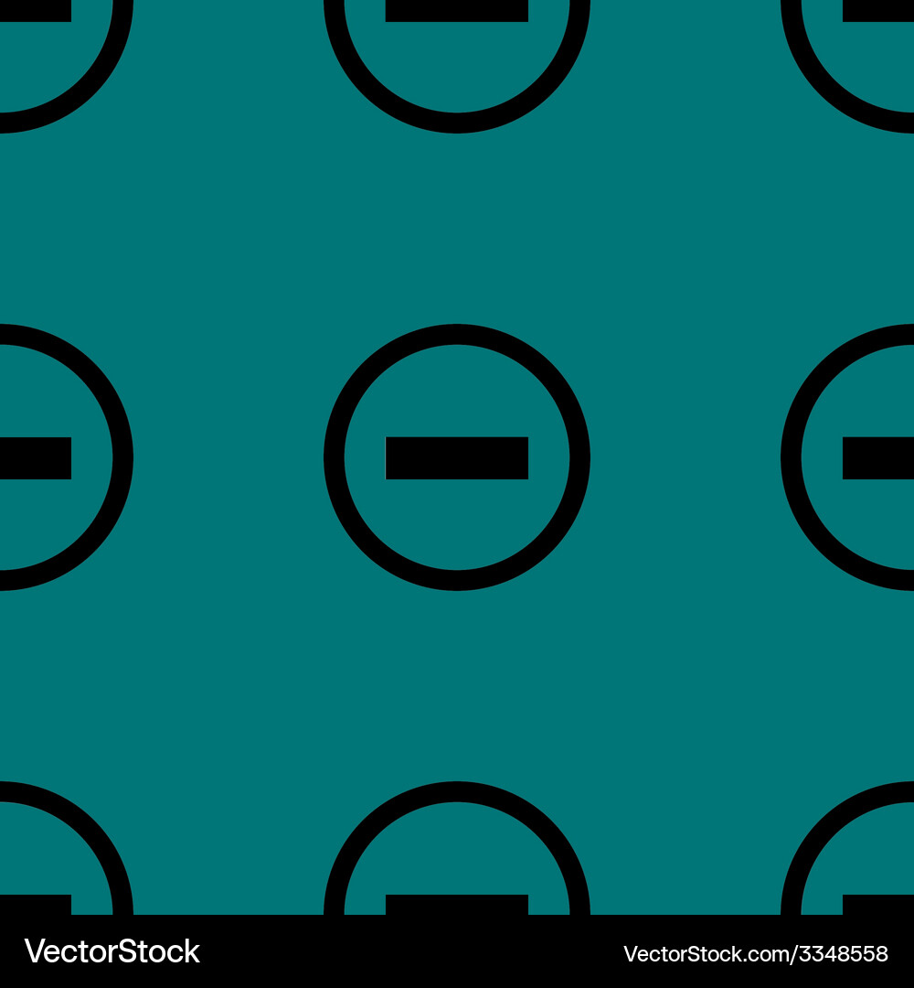 Minus web icon flat design seamless pattern Vector Image