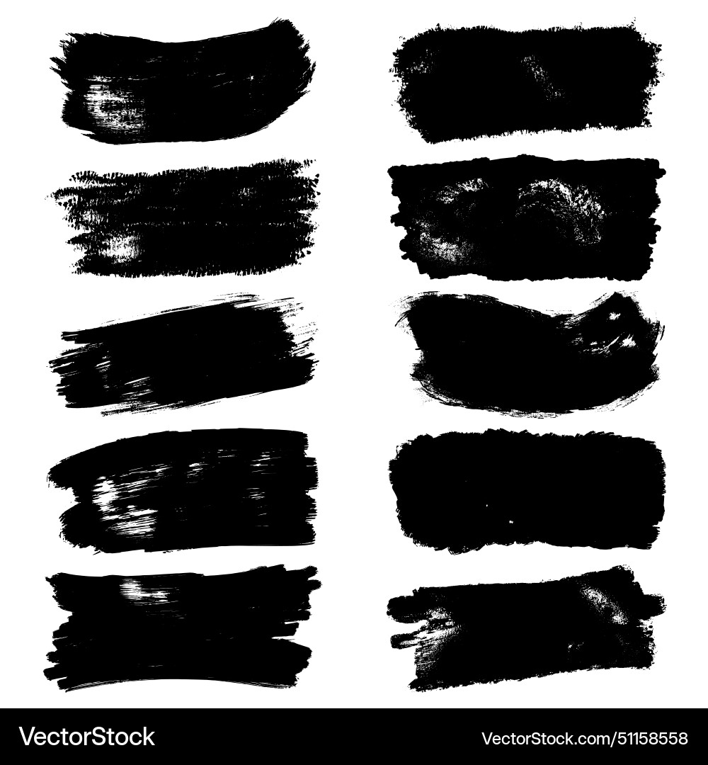 Paint brush stroke set Royalty Free Vector Image