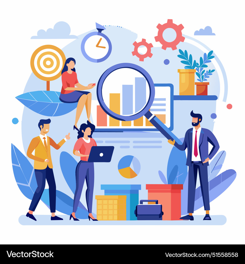 Research and development analyze data for insight Research and development analyze data for insight vector image